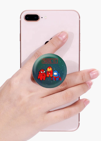 Попсокет (Popsockets) тримач для смартфону Амонг Ас (Among Us) (8754-2431) Чорний MobiPrint (216836452)