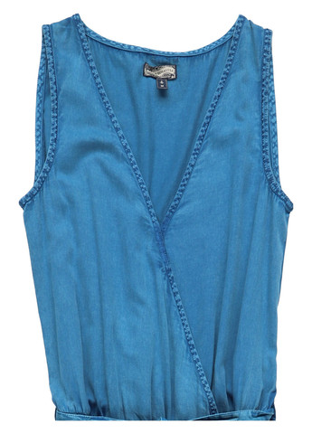 Комбинезон Dreimaster комбинезон-брюки однотонный синий кэжуал хлопок