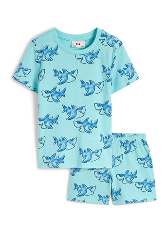 Голубая всесезон пижама (футболка, шорты) футболка + шорты C&A
