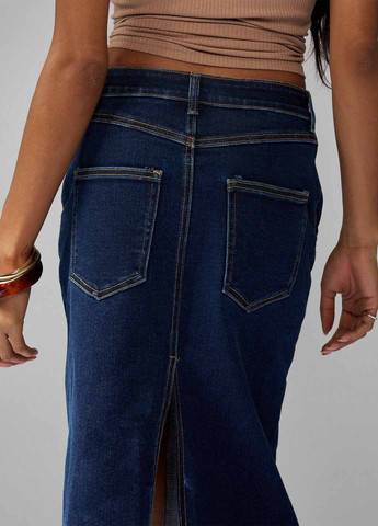 Синяя джинсовая однотонная юбка SHEIN карандаш