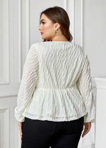 Молочна блуза з баскою SHEIN