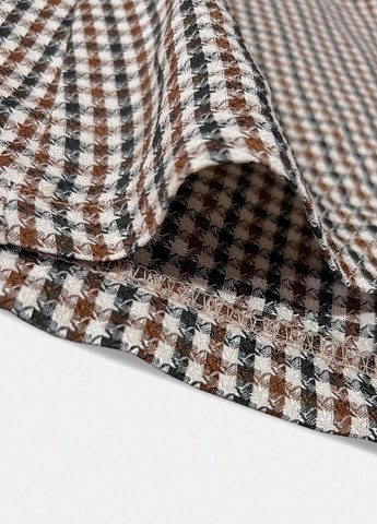 Коричневое Кэжуал полупальто двубортное SHEIN в клетку