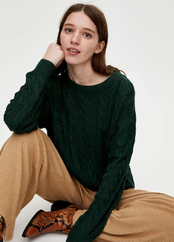 Темно-зелений демісезонний джемпер джемпер Pull & Bear