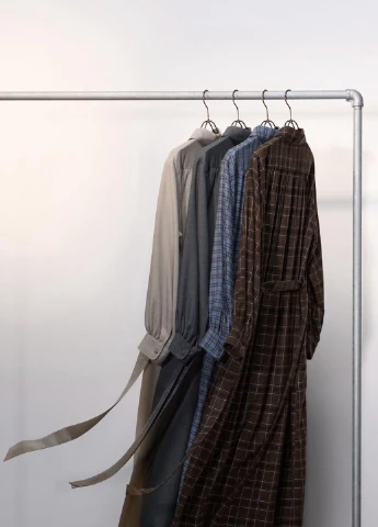 Синее кэжуал платье рубашка Uniqlo в клетку