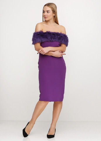 Сиреневое коктейльное платье Ralph Lauren однотонное