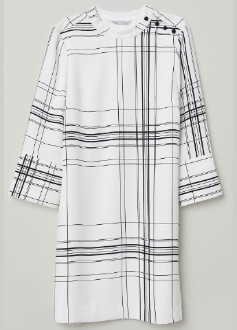Белое кэжуал платье H&M с геометрическим узором