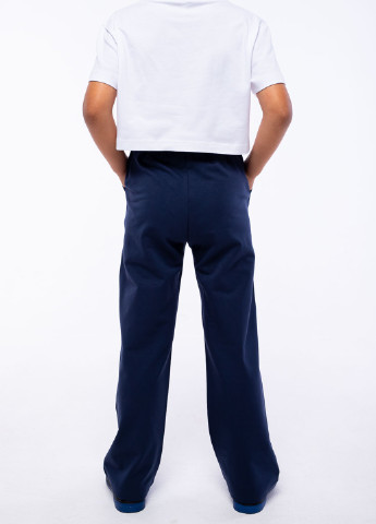 Темно-синие кэжуал летние прямые брюки Vidoli