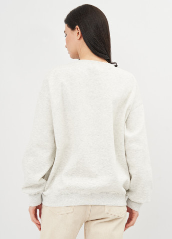Свитшот H&M - крой меланж светло-серый кэжуал - (224545364)