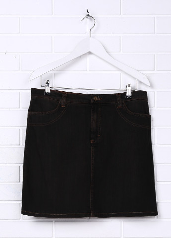 Темно-коричневая джинсовая однотонная юбка D&G миди