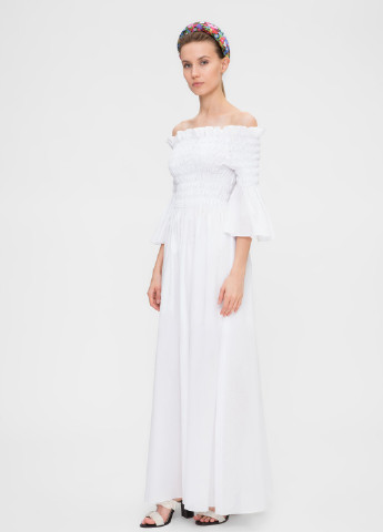 Белое кэжуал платье Dafna May однотонное