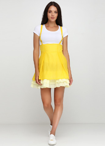 Желтая кэжуал однотонная юбка Patrizia Pepe с высокой талией