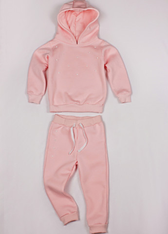 Розовый демисезонный костюм (худи, брюки) брючный Little Bunny