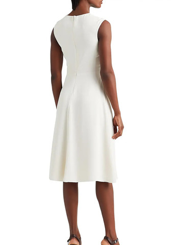 Молочна ділова, кежуал сукня кльош Ralph Lauren однотонна