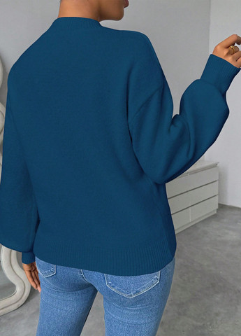 Темно-синий демисезонный свитер SHEIN