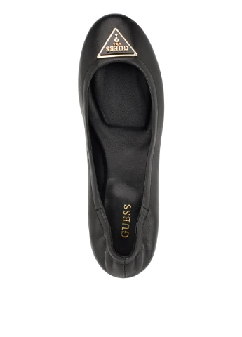 Женские балетки Guess | чёрные однотонные логотип натуральная кожа (305782436)