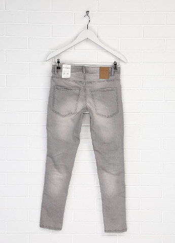 Светло-серые демисезонные скинни фит джинсы Solid