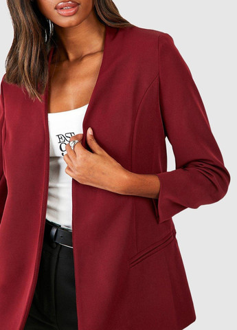 Вишневый женский жакет Boohoo однотонный - демисезонный