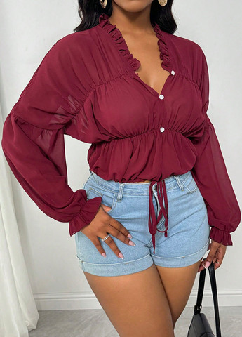 Бордова блуза SHEIN