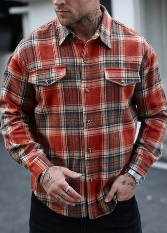 Красная кэжуал рубашка в клетку SHEIN