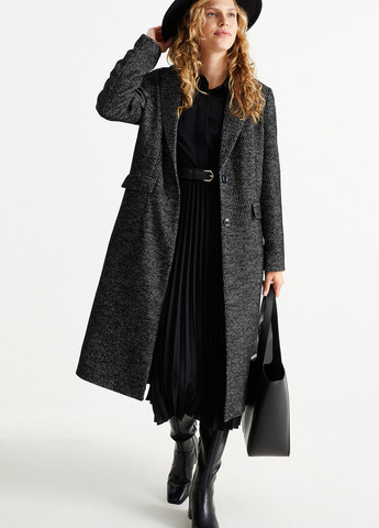 Черное демисезонное Пальто однобортное C&A