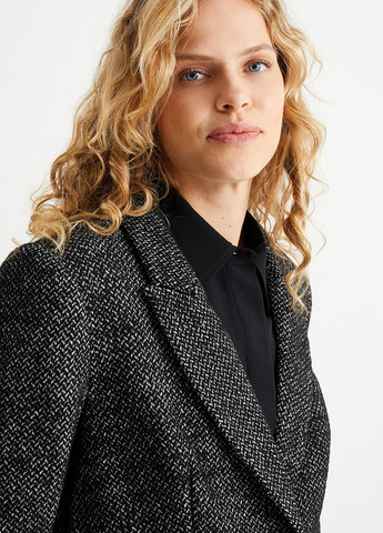 Черное демисезонное Пальто однобортное C&A