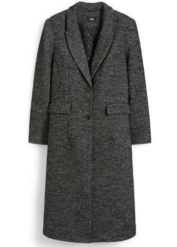 Черное демисезонное Пальто однобортное C&A