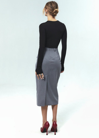 Серая кэжуал меланж юбка Gepur карандаш