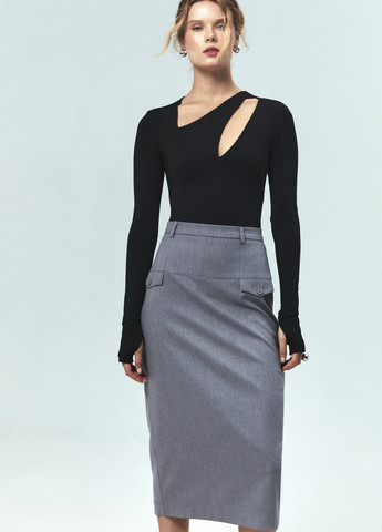 Серая кэжуал меланж юбка Gepur карандаш