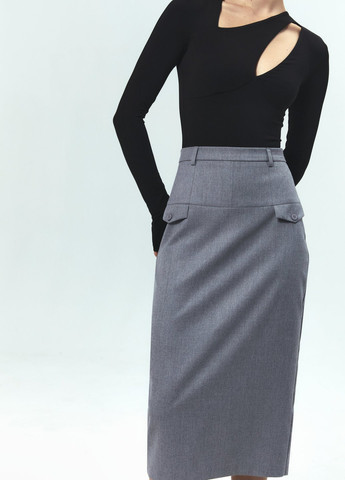 Серая кэжуал меланж юбка Gepur карандаш