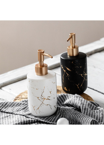 Дозатор для рідкого мила Мармур 7369 400 мл чорний Power (254440522)