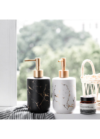 Дозатор для рідкого мила Мармур 7369 400 мл чорний Power (254440522)