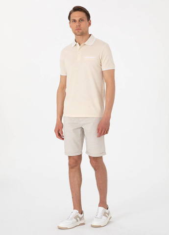 Бежевая футболка-поло для мужчин Pierre Cardin однотонная