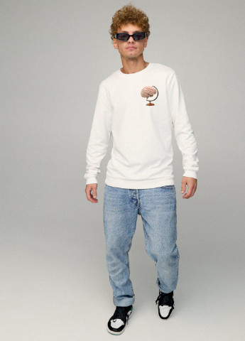 Білий свитшот мужской basic /no flis/ YAPPI малюнок (254557508)