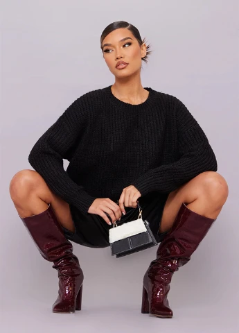 Чорний демісезонний джемпер джемпер PrettyLittleThing