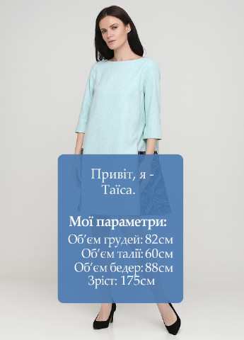 Бірюзова кежуал сукня а-силует Anastasia Ivanova for PUBLIC&PRIVATE з малюнком