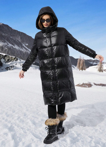 Черный зимний Пуховик SHEIN