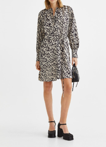Світло-бежева кежуал сукня H&M з абстрактним візерунком