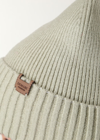 Тепла зимова кашемірова жіноча шапка з відворотом без підкладки 500011 DeMari (244712907)