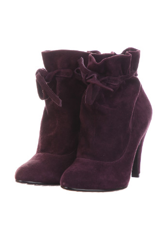 Темно-фиолетовые женские ботинки завязка