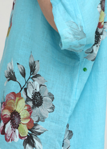 Голубая демисезонная блуза Puro Lino