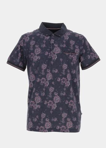 Темно-синяя футболка-поло для мужчин Benson & Cherry с цветочным принтом