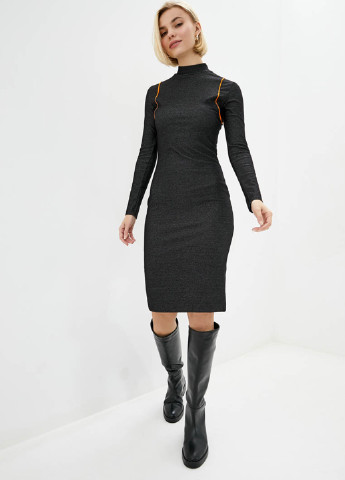 Черное кэжуал платье платье-водолазка Promin. меланжевое