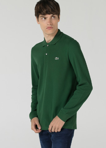 Зеленая футболка-поло для мужчин Lacoste с логотипом