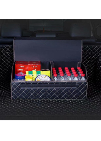 Органайзер складний сумка саквояж в багажник в автомобіль для продуктів з кришкою 66х32х30 см (473330-Prob) Чорний з синім Unbranded (254419436)