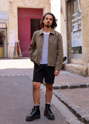 Серо-зеленая демисезонная куртка куртка-пиджак Uniqlo