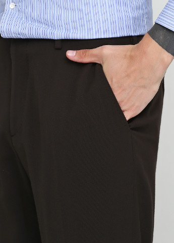 Темно-коричневые классические демисезонные прямые брюки Ralph Lauren