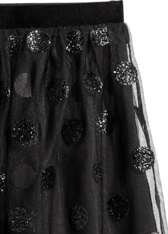 Черная кэжуал фактурная юбка H&M миди