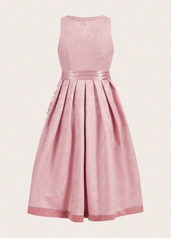 Розовое кэжуал платье клеш SHEIN однотонное