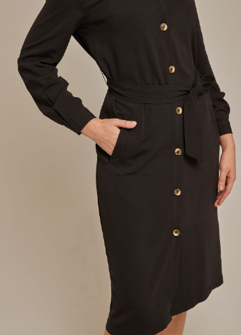 Черное кэжуал платье рубашка SELA