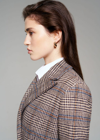 Цветной женский жакет JUL в клеточку - демисезонный